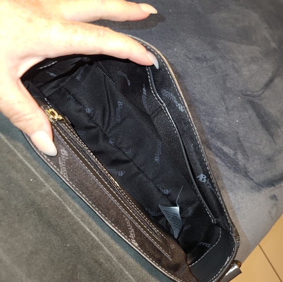 Grey green leather shoulder bag - Picture 5 of 6